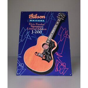 Gibson Guitars Vintage SIGN Dated 1996-LIMITED EDITION Guitar Elvis Trademark